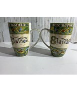 Slainte Clara Irish Weave Coffee Mugs Set of 2 Gaelic ST Patrick&#39;s Day - £19.10 GBP