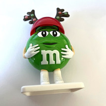 Green M&amp;M&#39;s 4&quot; Xmas Candy Dispensers with Antlers. Green Long Lashes! Christmas - £9.51 GBP