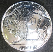 Buffalo 5c Embossed Coin 21&quot; diameter Polished Aluminum - $391.05