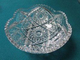 American Brilliant Round Bowl Crystal Cut Stars Design 3X8&quot; [GL-1] - £73.78 GBP