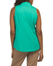 NWT Jo Fit Green Sleeveless Scalloped lMock Collar Golf Tennis Shirt Top XL XXL image 2
