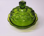 Vintage LE Smith Moon &amp; Stars Green Butter Dish - Uncommon MCM Piece - N... - $44.97