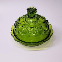 Vintage LE Smith Moon &amp; Stars Green Butter Dish - Uncommon MCM Piece - N... - $44.97