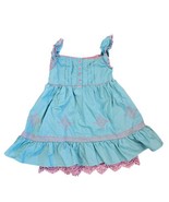 Matilda Jane 2t Needle And Thread Girls Dress Blue Embroidered Sleeveless - $19.26