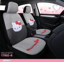 Hello Kitty Cartoon Car Seat Covers Set Universal Car Interior Cover Black - £133.67 GBP