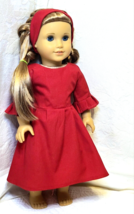 Red DRESS &amp; Headband Clothes for 18&quot; American Girl Dolls &amp; Bitty Baby FR... - £11.16 GBP