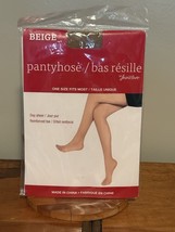 NOS Vintage Greenbrier Crafts Day Sheer Pantyhose One Size Nylons Beige NEW - $146.58 MXN