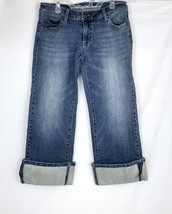 Rock 47 by Wrangler Jeans  Womens Sz 3/4 Ultra Low Rise Silver Cuffed Pa... - £18.25 GBP