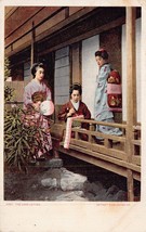 The Love LETTER-JAPAN Japanese Geishas Writing On SILK~1900s Postcard - £8.75 GBP