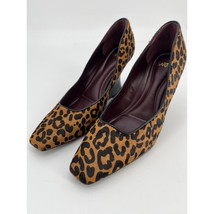 Sarto Carina Wedge Pumps Sz 8M Brown Cow Fur Animal Print Slip On Shoes - $37.24