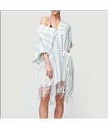 FRAME Striped Cotton Gauze Cover Up Dress, Beach Dress, Blue &amp; White, On... - £126.59 GBP