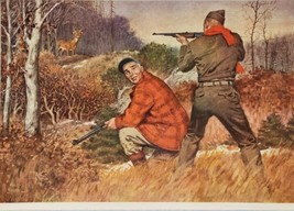 1952 Magazine Picture &quot;His First Deer&quot; Illustrated by Painter Amos Sewell - £16.37 GBP