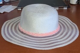 Women&#39;s Chic Sun Beach Hat White With Pink Rose Band One Size. - $37.43