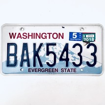 2018 United States Washington Evergreen Passenger License Plate BAK5433 - £14.69 GBP