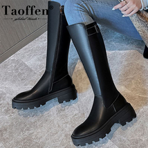 Long Boots Zipper Shoes For Women Platform Casual Daily Winter Knee Boot Fashion - £115.25 GBP