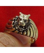 magic tiger brass men ring Thai life protection amulet Thailand nice luc... - £23.11 GBP