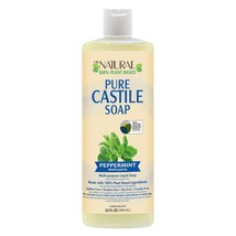 Dr. Natural Castile Liquid Soap, Peppermint, 32 oz - Plant-Based - Made with Org - £27.17 GBP