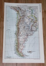 1935 Original Vintage Map Of Argentina Buenos Aires Chile / South America - £14.65 GBP