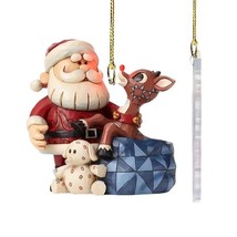 Acrylic Car Ornament Backpack Accessory Decor - New - Santa Claus &amp; Rudolph - £10.02 GBP