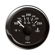 Veratron 52MM (2-1/16&quot;) ViewLine Water Temperature Gauge - 100-250F - Black Dial - £43.17 GBP