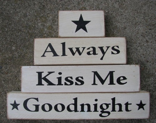  Primitive Blocks AM67683 -Always Kiss Me Goodnight set of 4/blocks - $8.95