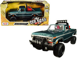 1979 Ford F-150 Custom Off-Road Pickup Truck Green Metallic 1/24 Diecast Car Mot - £37.51 GBP