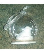 Crystal Glass Bird On Nest Ornament with Black Velvet Box 3&quot; Round - £3.95 GBP