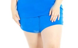 iCollection Womens Plus Size Ultra Soft Shorts color Blue Size 1X - £25.87 GBP