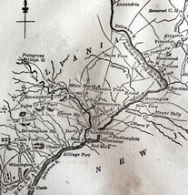 Map Of British And American Armies 1845 Woodcut Print Victorian Revoluti... - £31.44 GBP