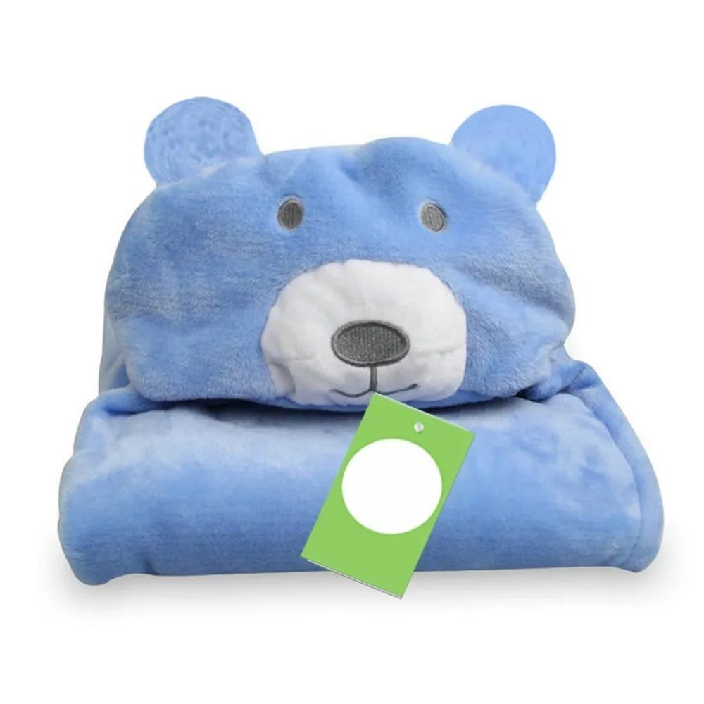 Soft  Hooded Baby Bathrobe Cute  Babies Blanket Square Hooded Bath Wrap ... - $33.92