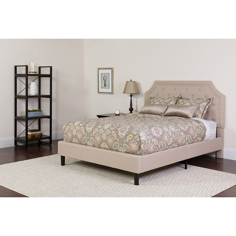 Twin Platform Bed Set-Beige SL-BM-1-GG