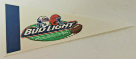 Vintage  Bud Light Beer Football Mini Pennant Anheiser Busch Size 4 x 10 aprx. - £3.97 GBP