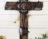 Western Fire Department Maltese Emblem Badge and 2 Fireman Axes Wall Cross - $41.99