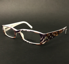 Salvatore Ferragamo Eyeglasses Frames 2594-B 487 Brown White Leopard 53-16-135 - £58.54 GBP