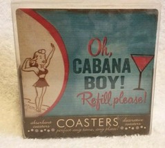 Oh Cabana Boy Refill Please Set Of Four Coasters New In Package Thirstystone - £11.93 GBP