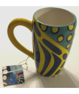 Christopher Hogan Triggerfish 23113 Yellow Blue Ceramic Coffee Mug 5 3/4... - $12.77