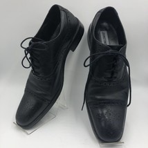 Vintage Johnston Murphy Men&#39;s Black Leather Dress Cap Toe Oxford Shoes 8.5M - £31.30 GBP