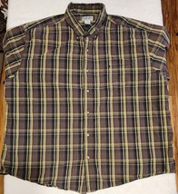 Carhartt Mens Plaid Flannel Black Green brown  Long Sleeve 3XL - £19.02 GBP