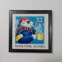 Ninilchik Alaska Polar Bear Stamp Refrigerator Fridge Magnet Souvenir Vi... - $9.85