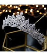 coroa de noiva Crystals Wedding Tiaras Bridal Crowns Bridal Hair Accesso... - £81.09 GBP