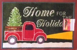 Huntington Home Red Farm Truck Christmas Tree Home For Holiday&#39;s Rug 20&quot; x 30&quot; - £9.59 GBP