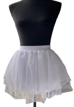 White Layered Tutu Costume Mini Skirt Petticoat Angel Fairy Women Size S / M - £9.25 GBP