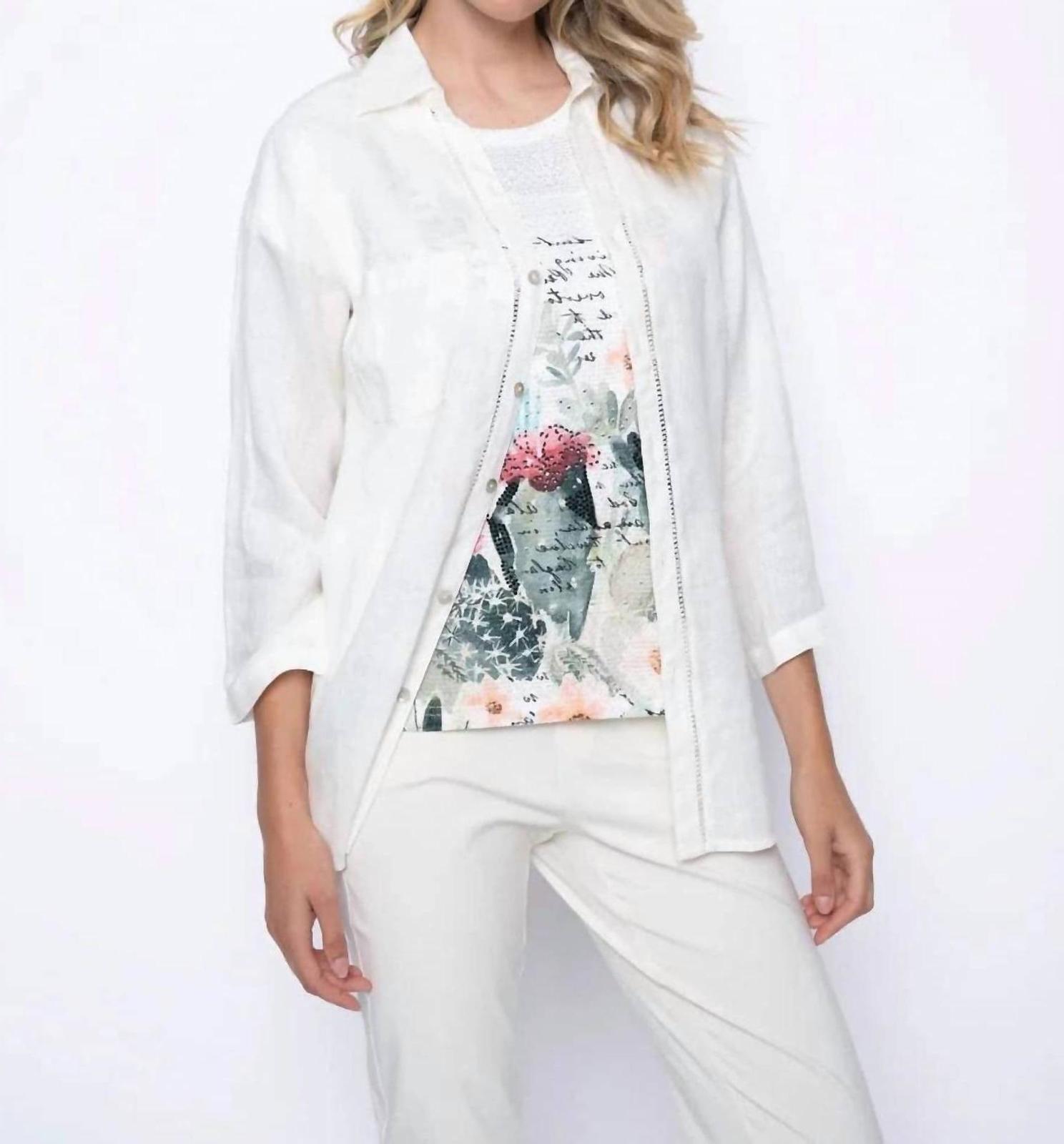 Picadilly 3/4 Sleeve Button Down Shirt Size S - $67.32