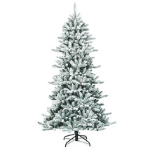 7Ft Premium Hinged Snow Flocked Slim Artificial Christmas Fir Tree w/ Pi... - £163.85 GBP