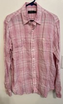 Polo Ralph Lauren Linen Button Down Womens Shirt Long Sleeve Pink Plaid ... - £27.29 GBP