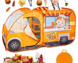 Food Truck Play Tent For Kids With 54 Pc. Play Food Set, Pop Up Playhous... - $91.99
