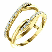 1.25CT Round Diamond Solitaire Enhancer Ring Guard Wrap 14k Yellow Gold Over - £65.78 GBP