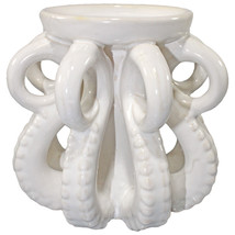 Kraken Octopus VDC182 Otto Ceramic Pillar Candle Holder 5.5&quot; L Crackle W... - $731.83 MXN