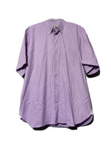 Peter Millar Mens Purple White Check Button Short Sleeve Shirt Size Large - £15.73 GBP