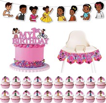 Gracie Party Decorations 1st Birthday One High Chair Banner Corner Girl Cake top - £26.05 GBP